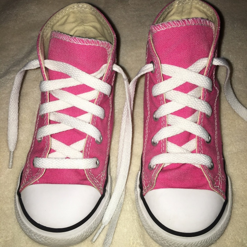 Girls Pink Hi-top Converse